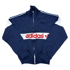 Vintage Adidas Track Jacket 80s Retro Made In Romania Blue Womens Small