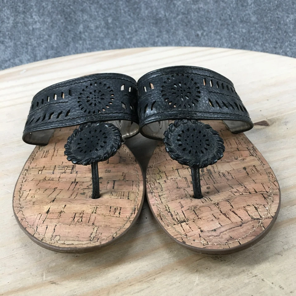 Sandalias Sam & Libby Mujer 6 Tibby Tanga Negro Imitación Cuero Informal Puntera Foto 4 de 4