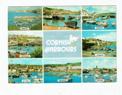 CORNWALL POSTKARTE VON J.A. DIXON PCO/24828 CORNISH HARBOURS. 