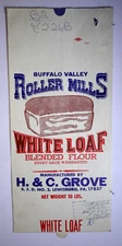 LARGE Vintage Paper Sack Bag, BUFFALO VALLEY ROLLER MILLS, FLOUR, LEWISBURG 1977