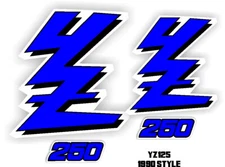 Yamaha YZ250 Factory Style Shroud Graphics Kit  89-92  YZ 250 decals 1990 Blue