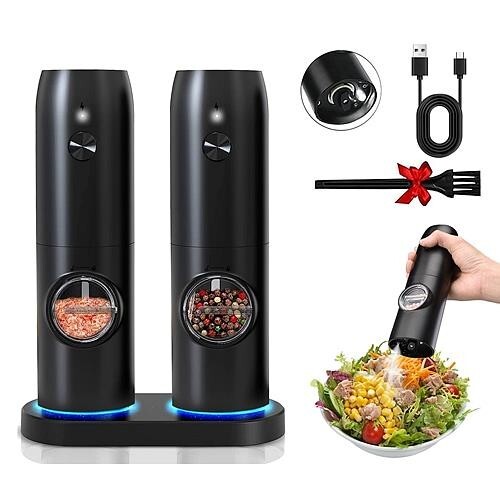 Set Macina Sale e Pepe Elettrico Automatico con Base di Ricarica e Luce LED - Foto 1 di 10