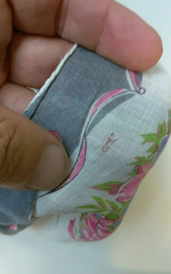 Pañuelo Vintage Pañuelo Rosa Lazo Floral Algodón Pascua Dandy Bolsillo Foto 4 de 4