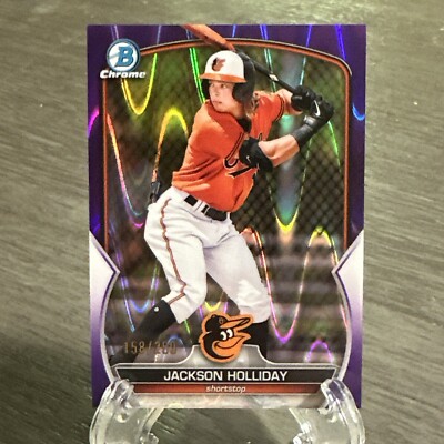 JACKSON HOLLIDAY 2023 Bowman Chrome Purple Wave Refactor /250 BCP-20 Orioles