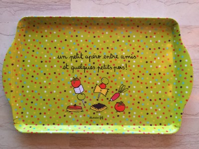 SCHÖNES KLEINES TABLETT SEHR FRÖHLICH MEHRFARBIG FÜR APÉRO MIT FREUNDEN!