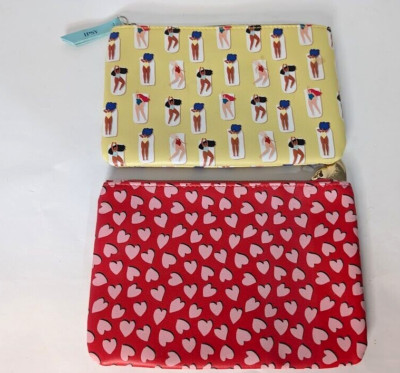 Ipsy Empty Glam Bags Zip Bags Clutch Purse 2 bags make up cosmetics bags