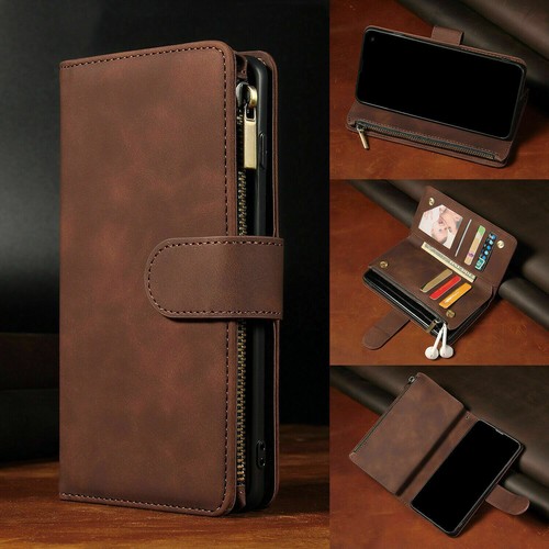 Retro Leather Zipper Card Wallet Case Cover For Samsung S24 Ultra 23 Plus S21 22 - Picture 18 of 43
