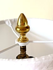 New Old Stock Solid  Brass Acorn Shape Finial Lamp Shade Topper 2" High