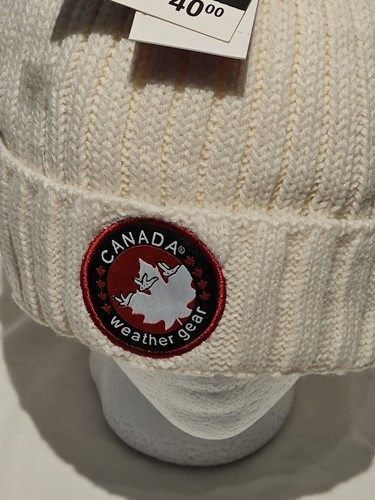 Cappello berretto Canada Weather Gear fodera termica peluche bianco nuovo con etichetta - Foto 2 di 4