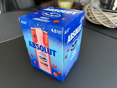 4 Absolut Vodka Dosen Cranberry in Original Box