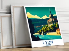 Lyon, France 40x50cm Stretched Travel Canvas Wall Art Print