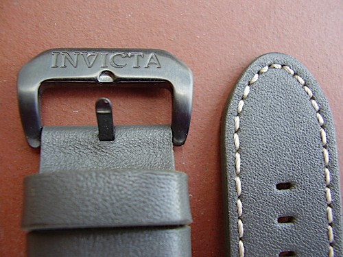 Invicta GRAY Leather Band for Pro Diver Black Face 22mm - Picture 2 of 7