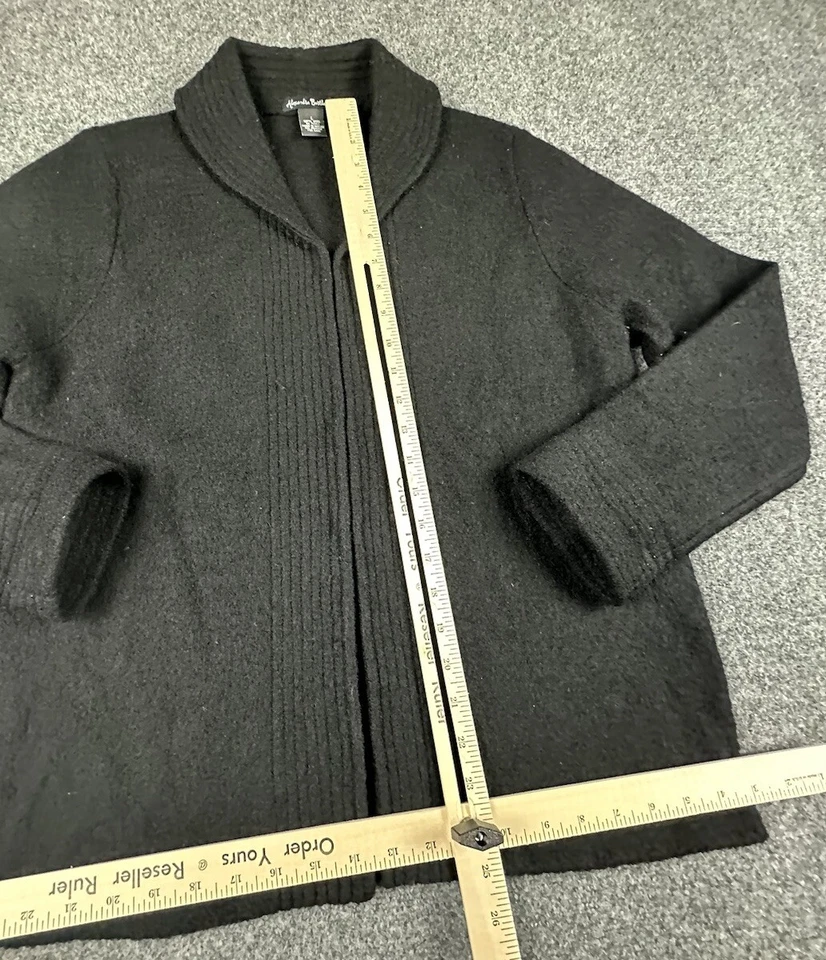 Abrigo Chaqueta Alexandra Bartlett 100% Lana Talla Grande Negro De Colección Granny Core Ganchos Foto 4 de 4