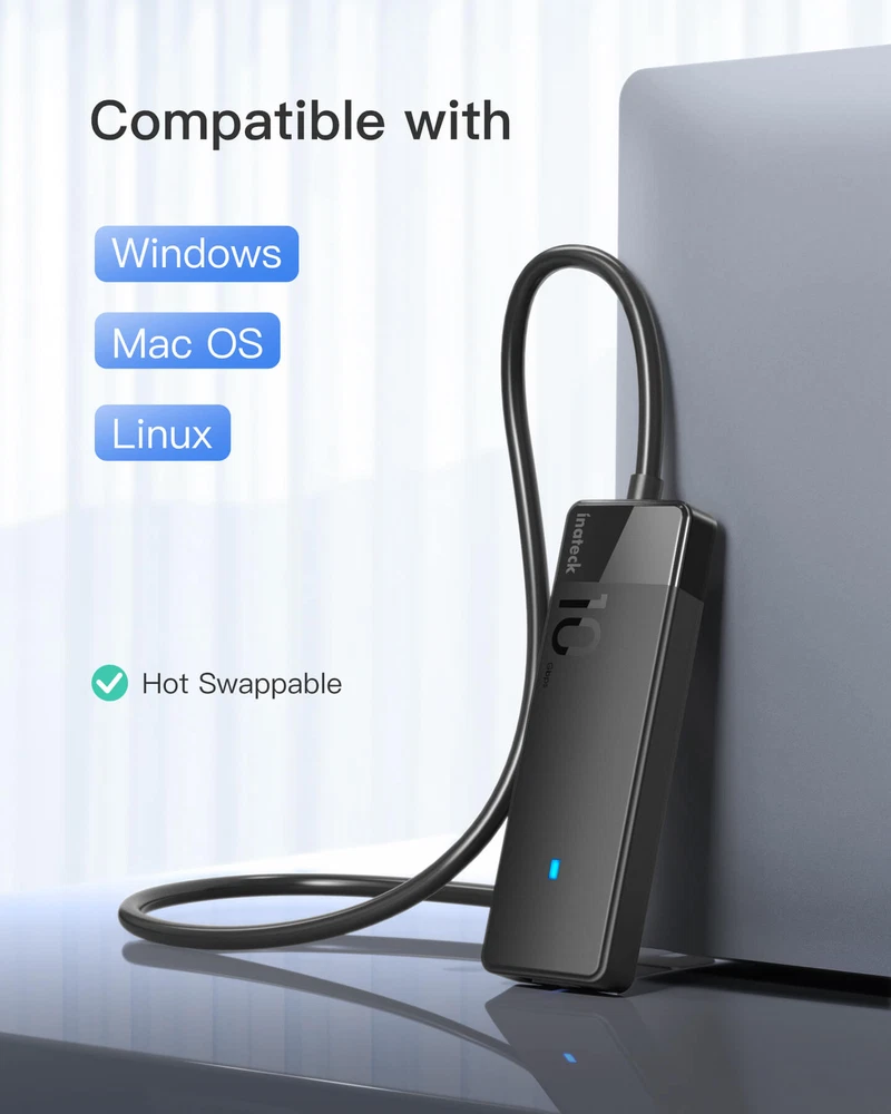 Inateck 4-Port USB 3.2 Gen 2 Hub for Windows and Mac