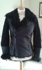 Maison Ullens Black Shearling Lambskin Jacket Size 42 Worn Once