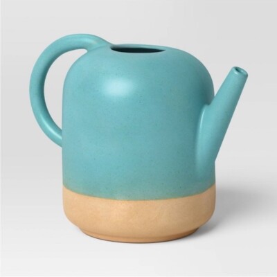 Threshold Watering Can - Flower Pot Planter vase (Ceramic Blue Decor) .5 gallon