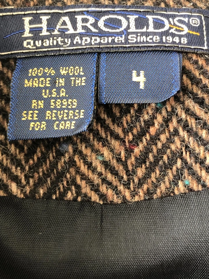 Chaleco HAROLD'S Para Mujer Talla 4 Lana Frontal Cremallera Tweed Imitación Piel Cuello Foto 2 de 4