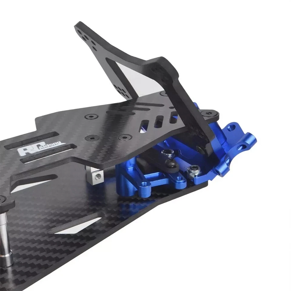 Chasis inferior superior de carbono con soportes de torre de choque para Traxxas Bandit Rustler 2x2 Foto 4 de 4