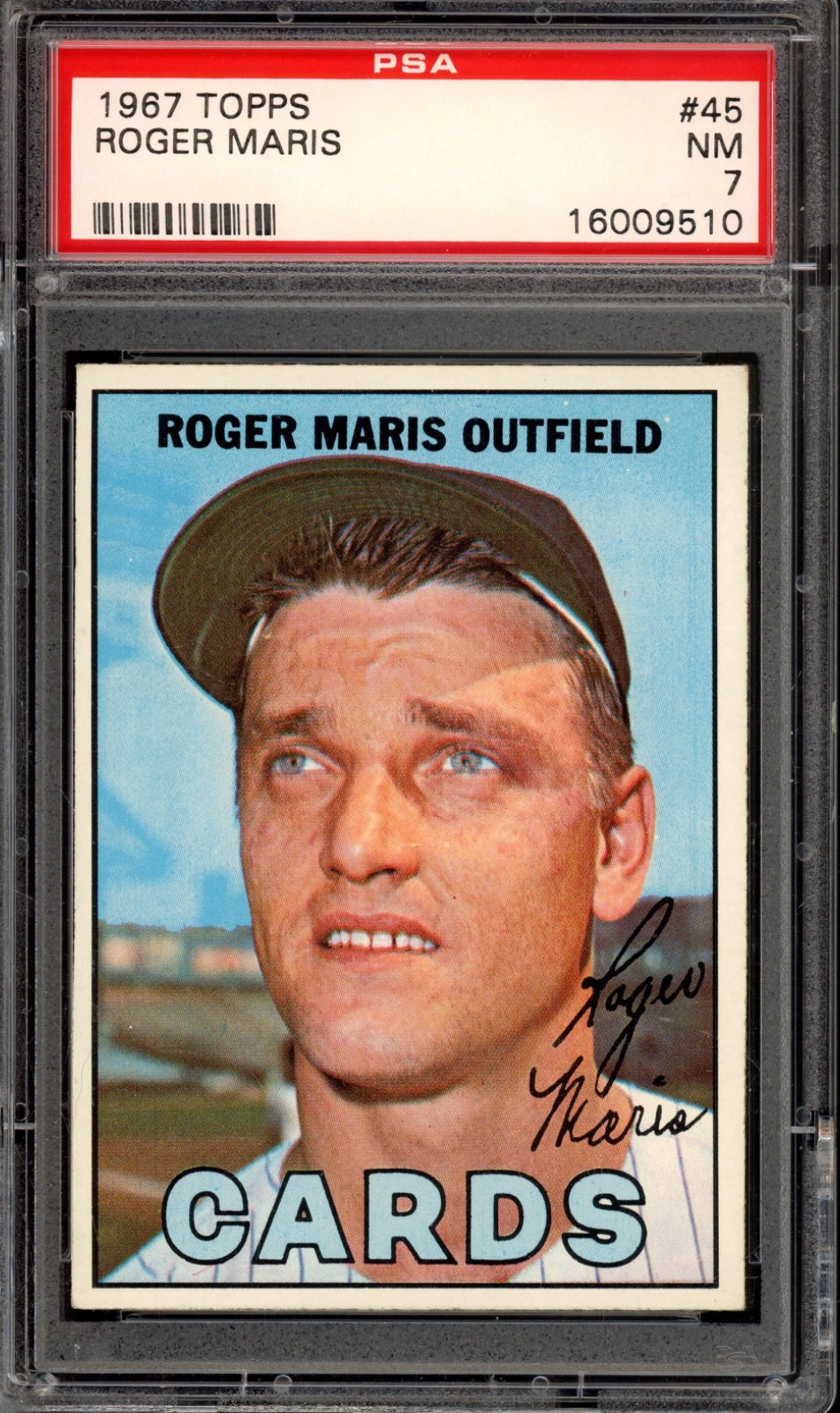 1967 Topps #45 Roger Maris (Cards) PSA 7 Vintage Baseball Card (9510)