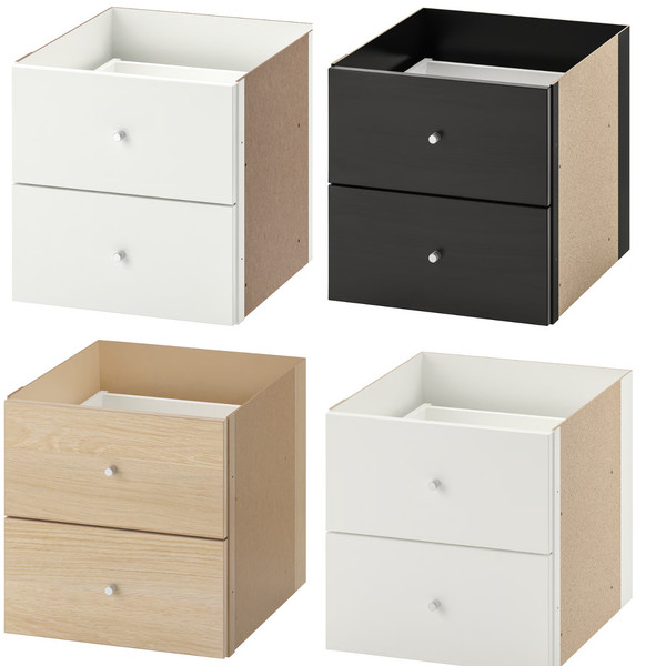 IKEA KALLAX Inserto con 2 Cajones 33x33cm Cubo Almacenamiento Organizador Estantería Unidad