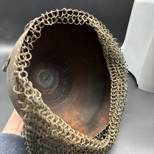 Orientalischer antik Helm Rüstung aus Nachlass Rarität Kette Ritter Antiquität - Bild 15 von 15