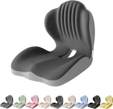 Memory Foam L-Shaped Seat Cushion,Ergonomic Seat Cushion with Lumbar Support