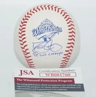 DAVE JUSTICE "95 WS CHAMPS" ATL Braves Signed 1995 WS Logo BASEBALL JSA COA W760