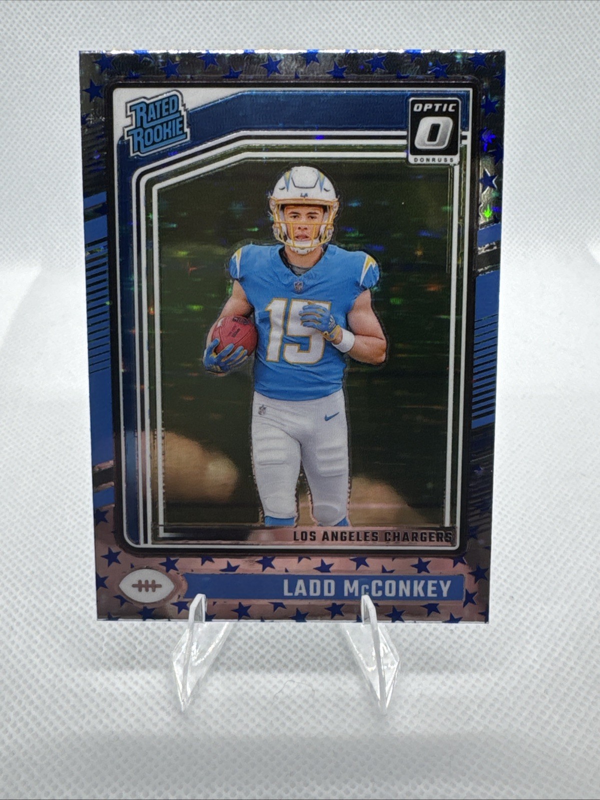 2024 Panini Donruss Optic - Rated Rookie Ladd McConkey #266 Stars Prizm (RC)
