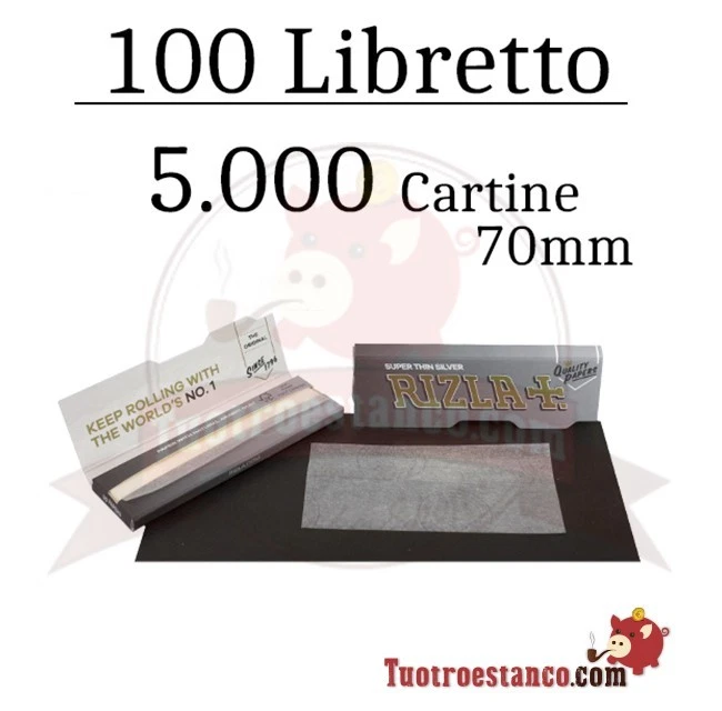 Cartine Rizla Argento Corte Silver Regular Grigie 100 Libretti - Imagen 3 de 4