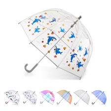 Kids Clear Bubble Umbrella with Dome Canopy, Lightweight Design, Wind and Rai...