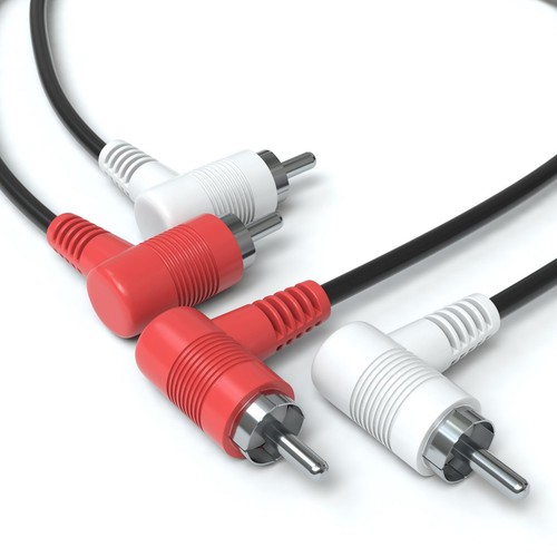 Kabel RCA Audio Kątownik 2 wtyczki RCA na 2 wtyczki RCA Stereo Kabel - Zdjęcie 6 z 21