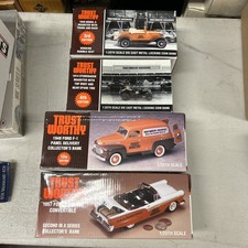 TRUST WORTHY 1948 Ford F-1 1914  1930 Roadster Die Cast Coin Bank Lot of 4