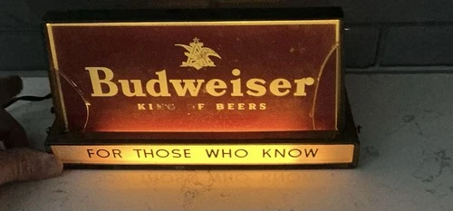 1950’s Vintage BUDWEISER SIGN Beer For Those Who Know Cash Register Light BUD