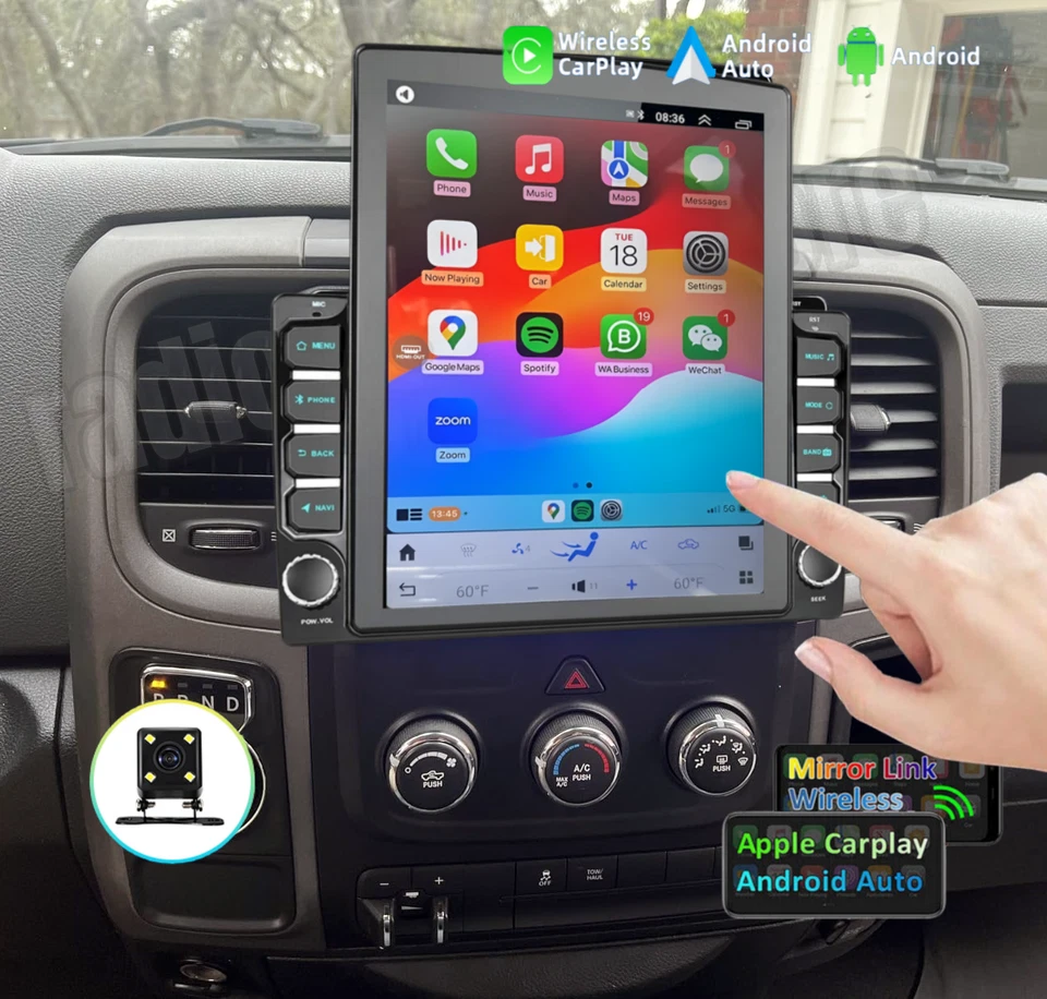 9.7'' Car Radio Stereo For 2013-2018 Dodge Ram 1500 2500 Android15 Carplay GPS - Image 2 of 4