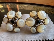 SCHREINER New York SIGNED Clip Earrings RARE VINTAGE