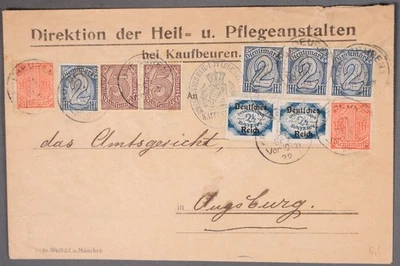 MayfairStamps Germany 1922 to Augsburg 10 Stamps Cover cca_23719 - Image 1 of 2
