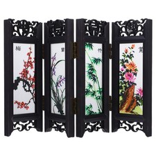 Mini Folding Screen Tabletop Decoration Antique Chinese Style Art Ornament