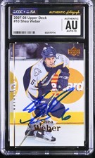 SHEA WEBER SIGNED 2007-08 UPPER DECK CARD #10 CGC AU JSA 10 AUTO