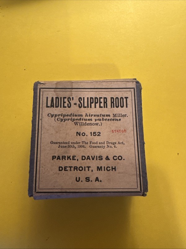Vintage Parke Davis Detroit Michigan Ladies slipper RootJune 1906Sealed Unopened
