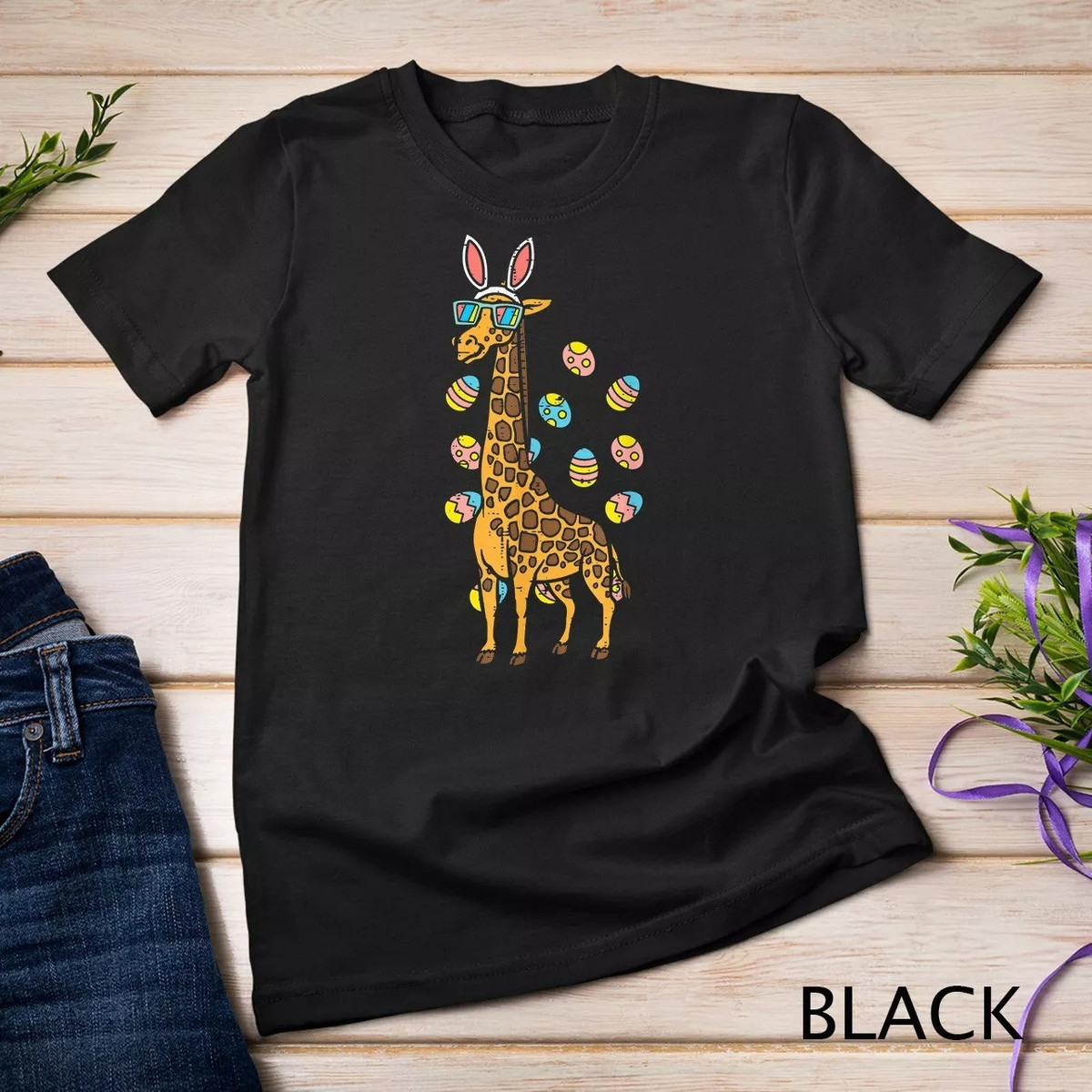 Cute Easter Giraffe With Bunny Ears And Eggs T Shirt Cute Easter Giraffe With Bunny Ears And Eggs T Shirt