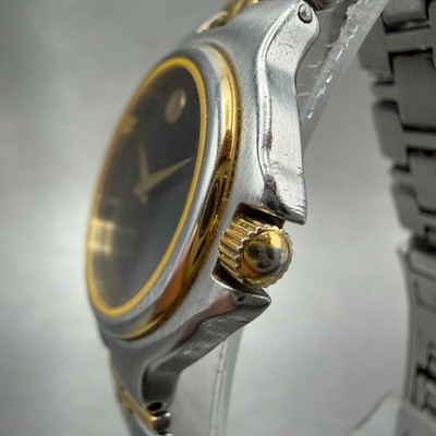 Movado Museum Classic Women’s Two Tone Watch Model 81 25 825C Runs VTG Movado Museum Watch Women 25mm Black Dial Two Tone Round 81  main image 2