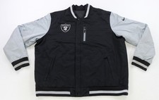 Rare NIKE Oakland Raiders Varsity Bomber Reversible Jacket 2010s Black Silver
