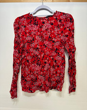 Women’s Marks & Spencer Red/Pink/Black Floral Round Neck Blouse - UK 12