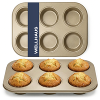 Neu Wellhaus Muffinform 6Er Metall Antihaft Gold Cupcake Backform