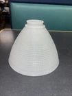 ANTIQUE  White Milk Glass Waffle Torchiere Floor Lamp Shade Diffuser 8" D