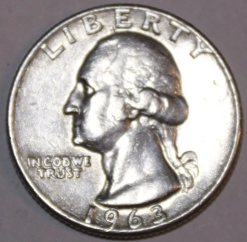 1963-P Washington Silver Quarter - Extra Fine/AU - #0663EA