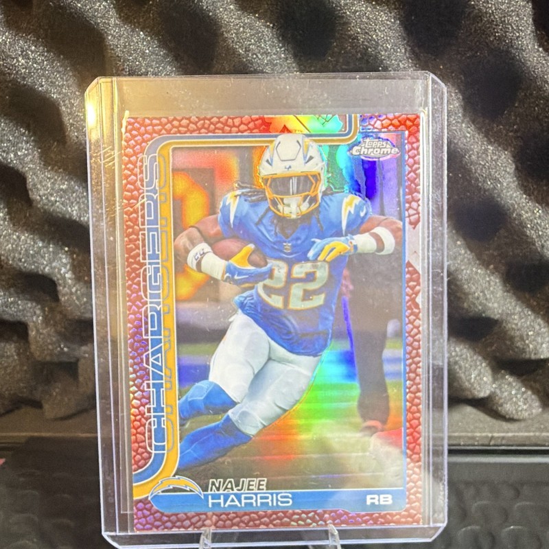 2025 Topps Chrome Najee Harris Pigskin Refractor #161 Los Angeles Chargers