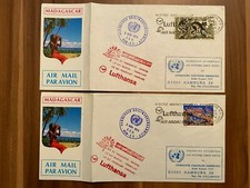 MADAGASCAR 2 Briefe 1974 Lufthansa / Air Madagascar mit Sonderstempel 3.11.1974