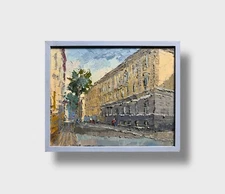 Oil painting Ivan Franko University of Lviv Ukrainian painter Canvas original