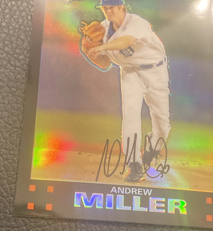 2007 Topps Chrome ANDREW MILLER RC Rookie REFRACTOR  Tigers - Image 2 of 4
